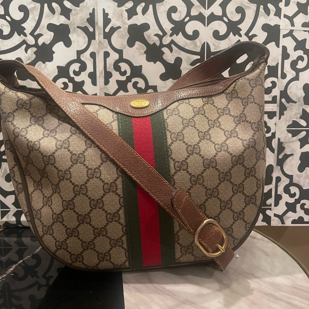 Gucci Vintage GG Web Shoulder Bag GUC